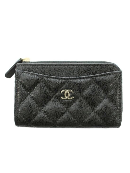 Chanel Handbags - Chanel Classic Zip Card Case CC Logo Shiny Grained Calfskin Cavius Quilted